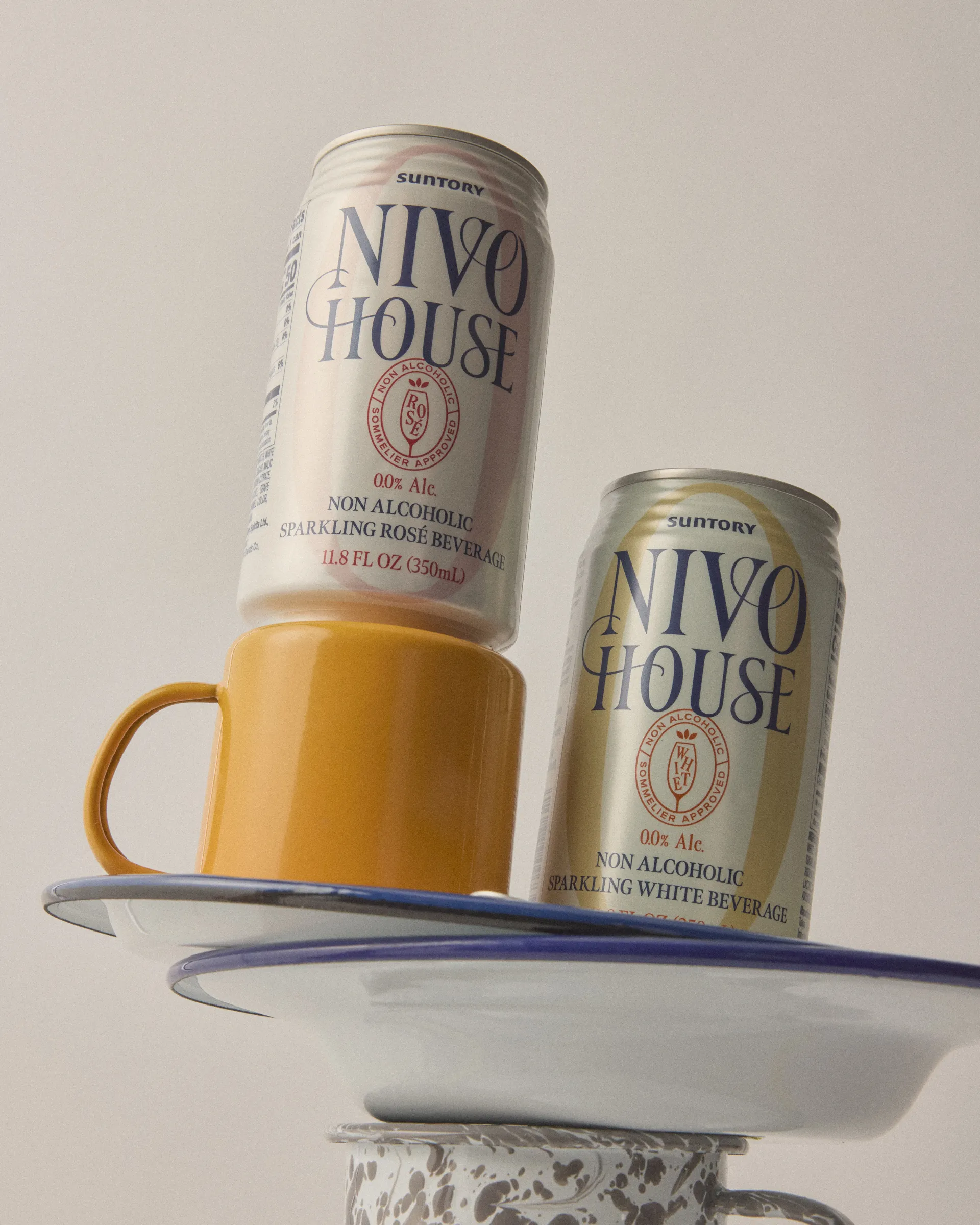 Studio Beverage Cans Mug Plate Stack Non Alcoholic Sparkling Drinks Nivo